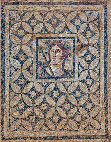 Mosaic in Terrace Houses, Ephesus Ancient City in Izmir, Turkey