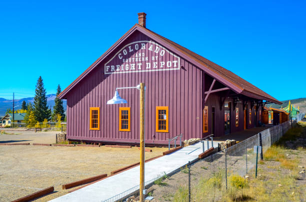 Leadville, Colorado and Southern Train Depot September 24, 2019 - Train depot of the Leadville, Colorado and Southern Railroad is a tourist railroad based in Leadville, Colorado, United States leadville stock pictures, royalty-free photos & images