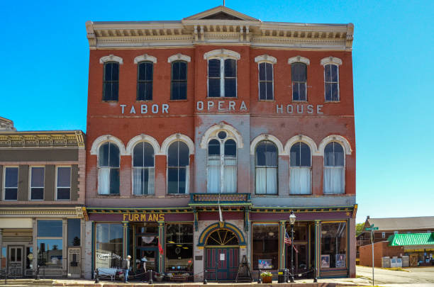 The Tabor Opera House in Leadville September 24, 2019 - The Tabor Opera House on Main Steet in Leadville, Colorado once visited by Oscar Wilde leadville stock pictures, royalty-free photos & images