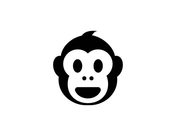 ikona twarzy małpy. izolowany symbol głowy małpy - wektor - monkey stock illustrations