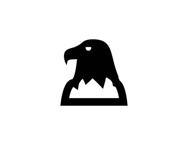 Vector illustration of Eagle head icon. Isolated eagle bird symbol - Vector