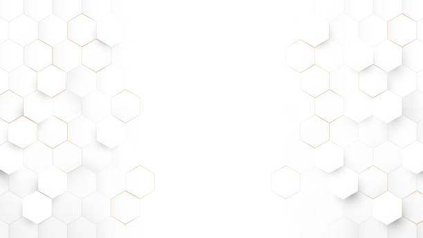 kuvapankkikuvitukset aiheesta abstrakti teknologia, futuristinen digitaalinen hi tech -konsepti. abstrakti valkoinen ja kultainen kuusikulmainen tausta. ylellinen valkoinen kuvio. vektorikuva - honeycomb