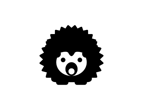 Hedgehog Front View. Isolated hedgehog animal symbol - vector