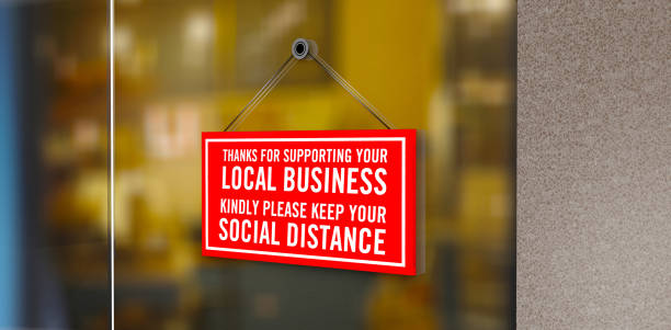 istock Store sign after Covid-19 pandemic 1256857078