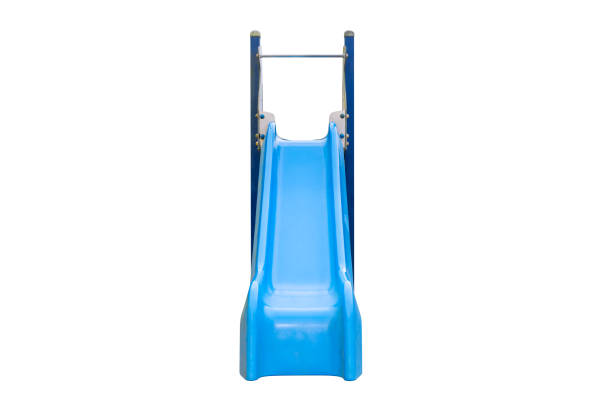 istock blue children's slide isolated on white background 1256857491
