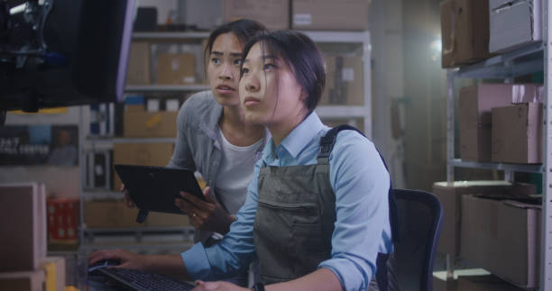 istock Women working in a distribution center 1256863954