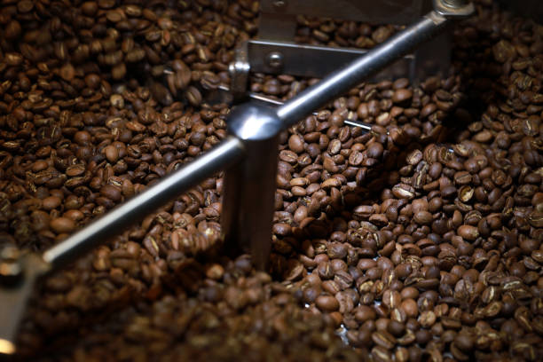 istock Coffee Roaster Cooling Batch of Beans 1256865435