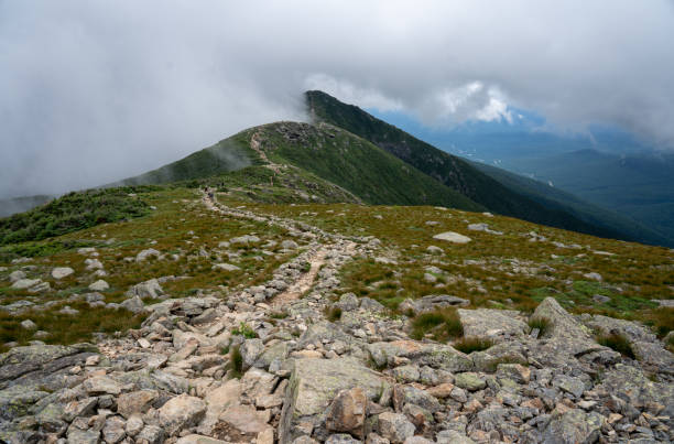 istock Rocky hiking trail on mountain ridge 1256867142