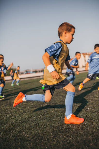 children, soccer gol celebration - soccer celebration success group of people imagens e fotografias de stock