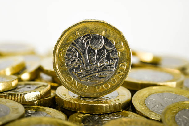 istock Close up of British one pound coin. 1256871701