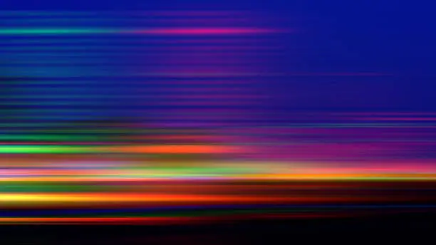 Photo of Abstract Speed Background Neon Colorful Gradient Dark Spectrum Igniting Motion Pattern Light Trail Orange Black Green Purple Navy Blue Color Vitality Blurred Bright Texture Long Exposure