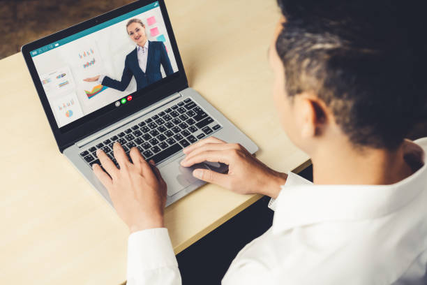istock E-learning and Online Business Presentation Meeting Concept. 1256882267