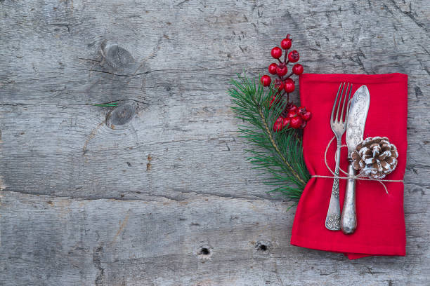 istock Festive table setting for Christmas holiday. 1256882373