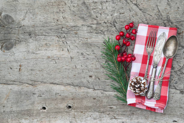 istock Festive table setting for Christmas holiday. 1256882378