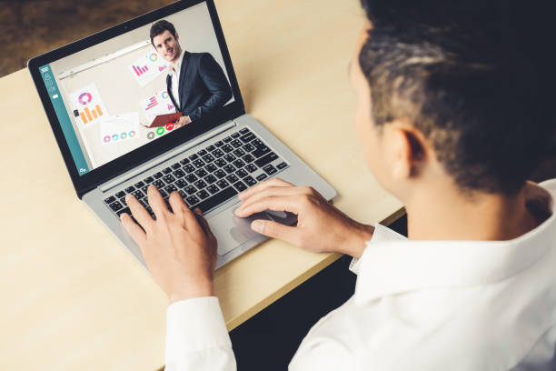 istock E-learning and Online Business Presentation Meeting Concept. 1256883286