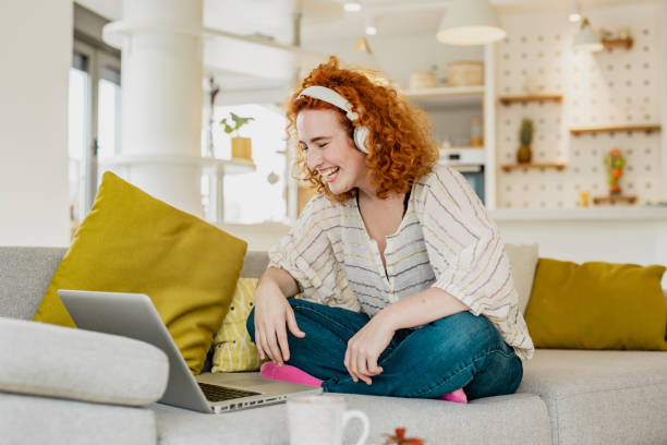 istock Young woman on a video call 1256887558