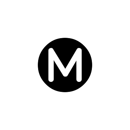 Metro Sign Vector Icon. Isolated M Symbol Flat Icon