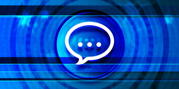 istock Talk icon optimum prime digital smart blue banner background abstract futuristic motion illustration 1256899308