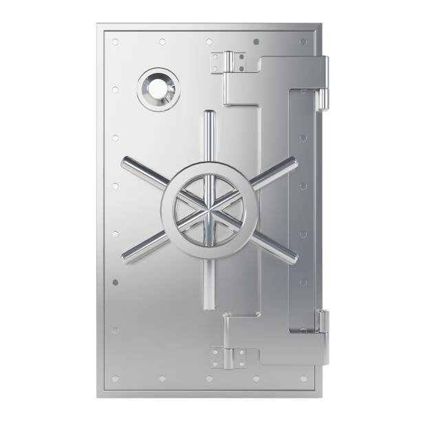 istock Realistic metal safe. 3D illustration. 1256899444