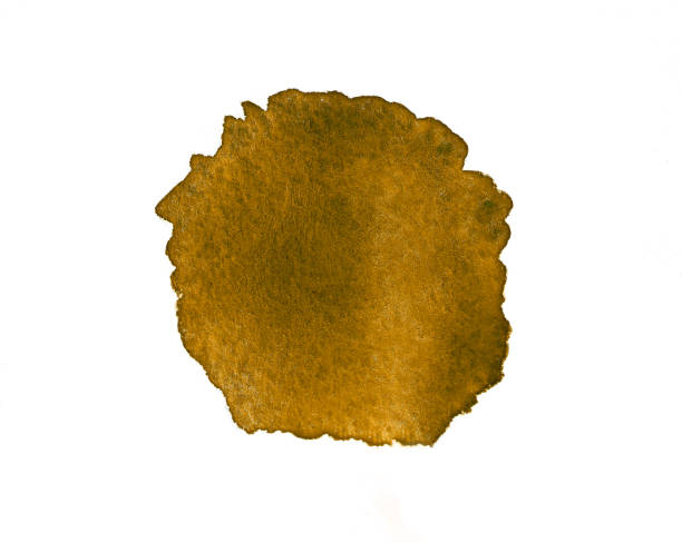 istock Watercolor brown single spot. Watercolor brown spot texture background. 1256902100