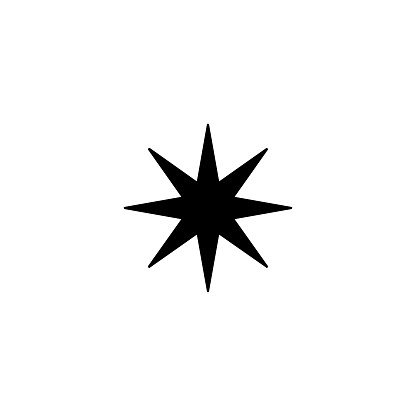 Eight point star vector icon. Isolated star shape