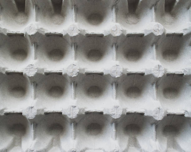 istock Close-up of paper box for eggs, tray,  top view 1256903442