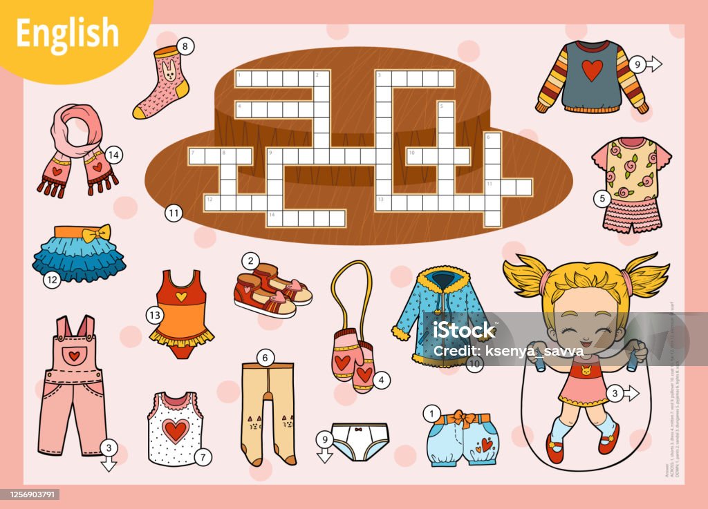 Ilustración de Crucigrama Vectorial En Inglés Juego De Educación Para Niños Juego De Dibujos Animados De Ropa Para Niña y más Vectores Libres de Derechos de Juegos de adivinanza - iStock Ilustración de Crucigrama Vectorial En Inglés Juego De Educación Para Niños Juego De Dibujos Animados De Ropa Para Niña y más Vectores Libres de Derechos de Juegos de adivinanza - iStock