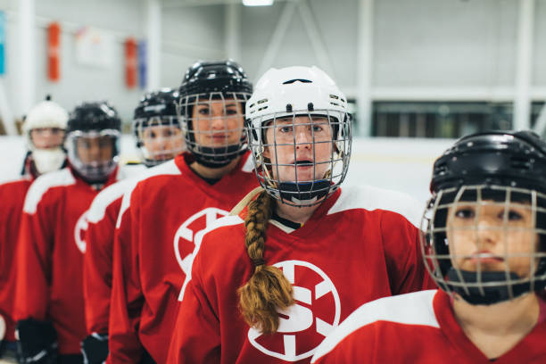 istock Women's Ice Hockey Team on Ice 1256904840