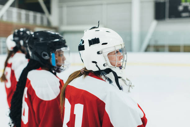 istock Women's Ice Hockey Team on Ice 1256904852