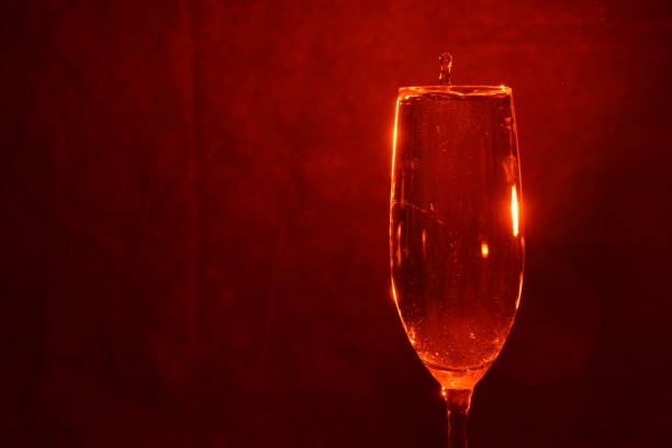 Red Water Glass with red background