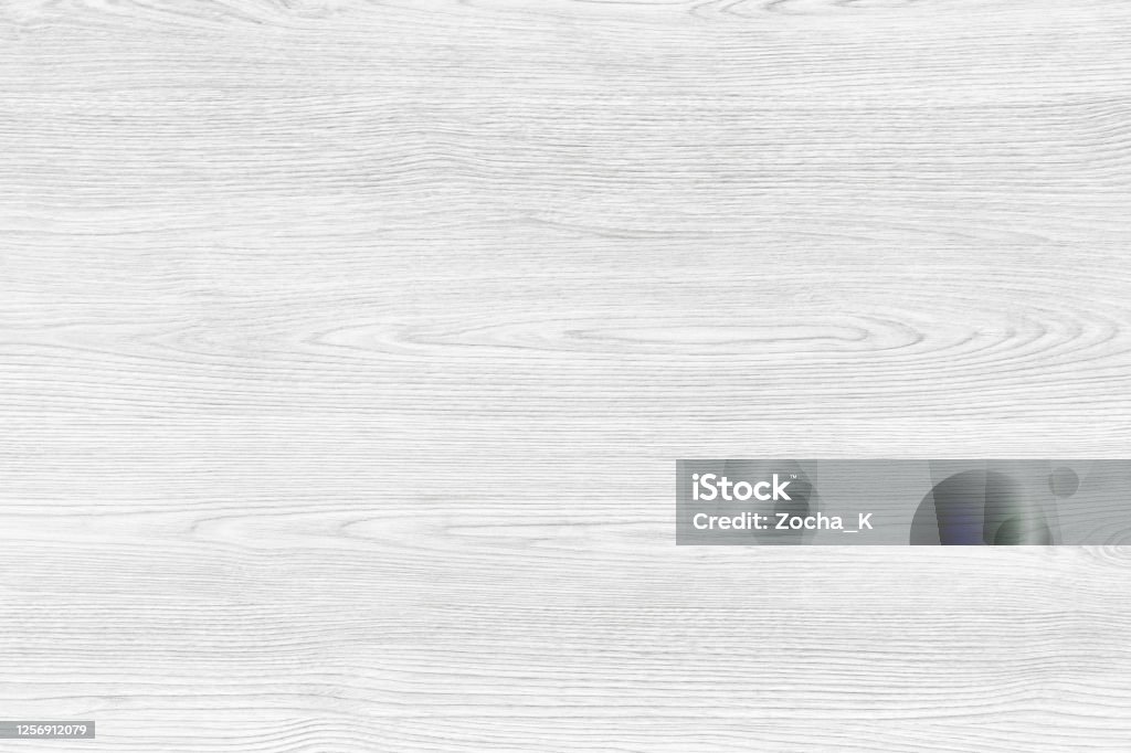 White wood texture White wood background. A wood grain pattern featuring even grains of wood running horizontally across the image. The board is new and clean. Wood - Material Stock Photo