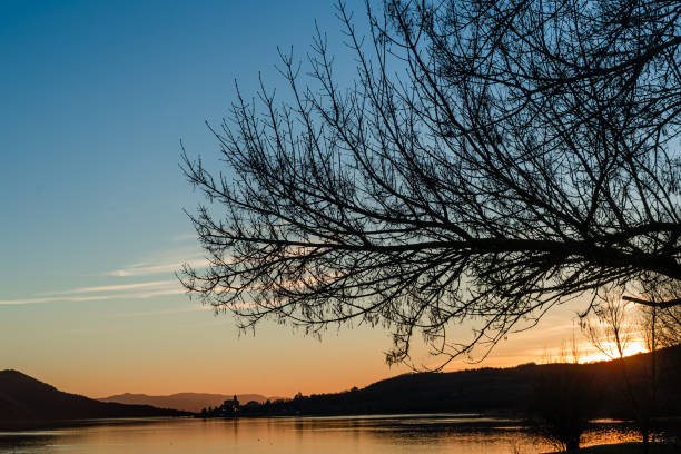 istock A winter sunset on the lake 1256913449