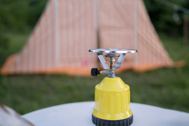 istock Portable gas Camping stove 1256915276