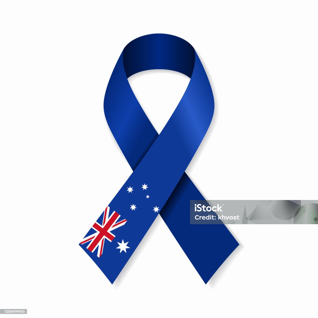 Australian Ribbon Australian Flag Stripe Ribbon On White Background Vector Illustration ...