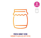 istock Fresh Honey Continuous Line Editable Stroke Line 1256921551