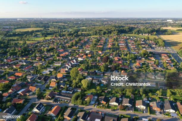 Aerial View Of Houses Stock Photo - Download Image Now - Denmark, House, Aerial View