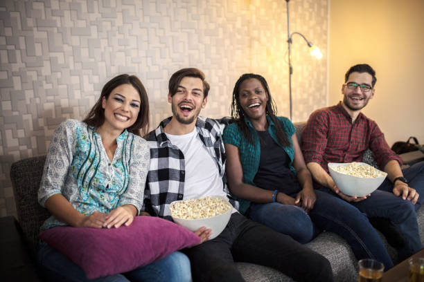 istock Watching footbal on tv 1256923482