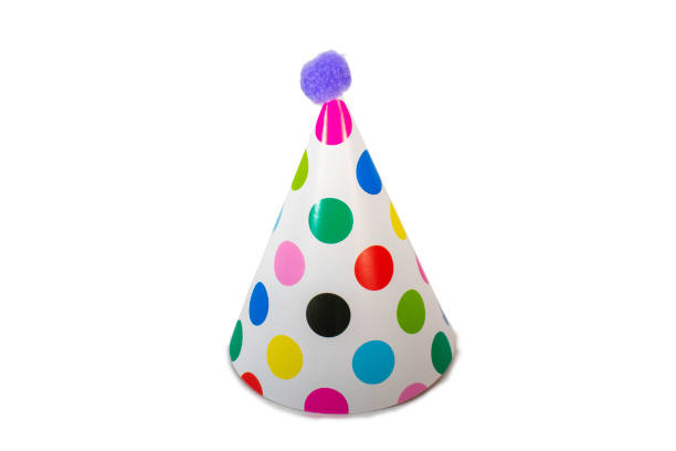 istock A White Birthday Hat on a Pure White Background 1256928068