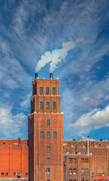 istock Old Brick Paper Mill in Quebec 1256932452