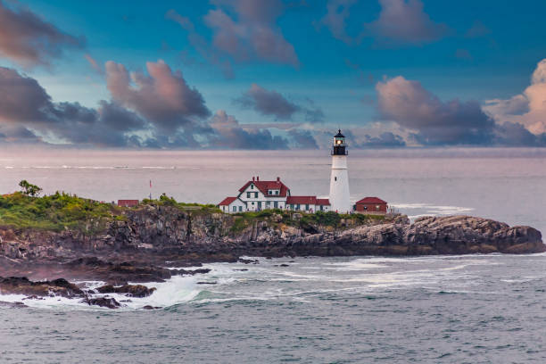 istock Portland Head Lighthouse in Blue Dusk Sky 1256932466