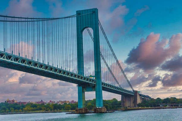 istock The Verrazano-Narrows Bridge on Dusk Sky 1256932475