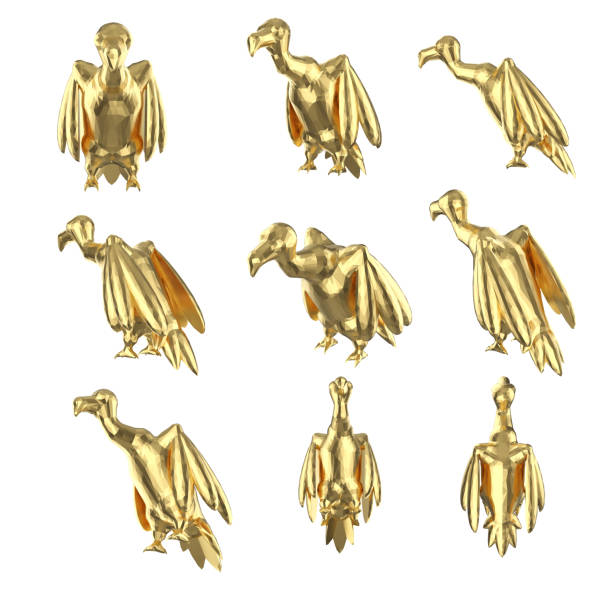 istock Set of polygonal vultures 1256937754