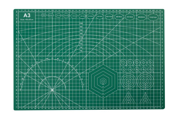 istock Green Cutting Mat Isolated On White 1256941913