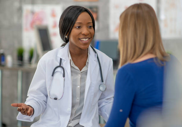istock Woman has medical appointment 1256944434