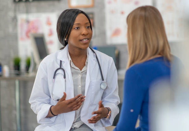 istock Woman has medical appointment 1256944435