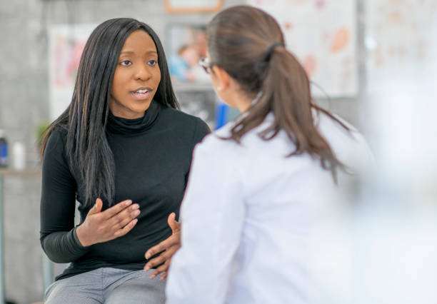 istock Woman has medical appointment 1256944443