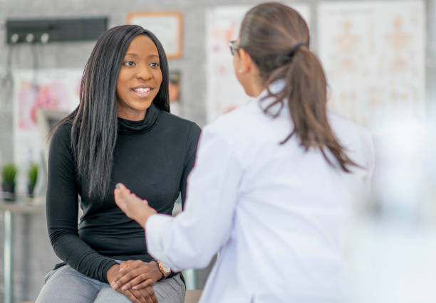 istock Woman has medical appointment 1256944448