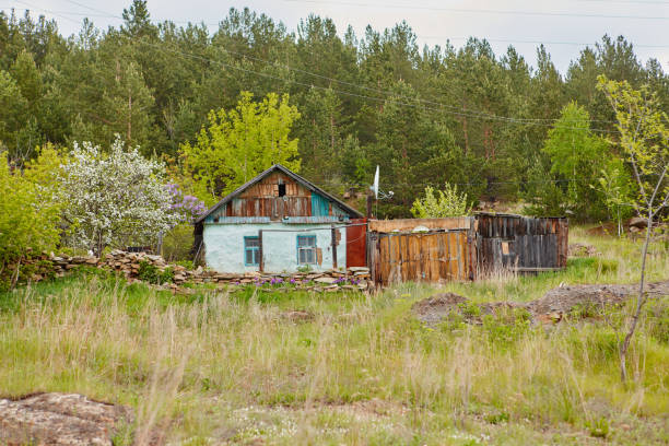 A dilapidated abandoned house in the countryside