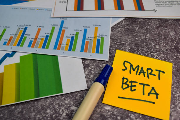 istock Smart Beta write on sticky notes isolated on Office Desk. Stock market concept 1256967963