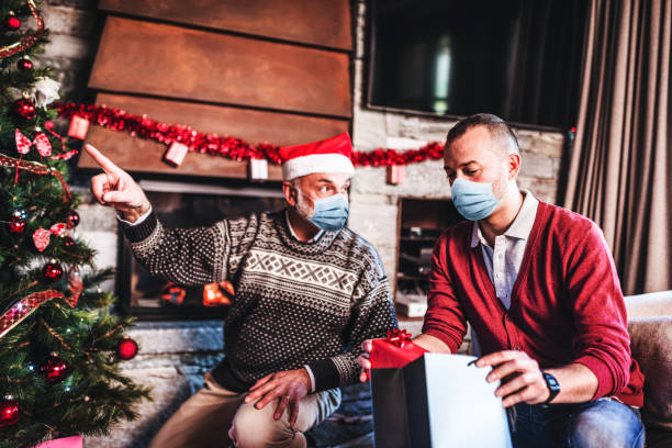 istock doing the christmas tree during the covid 1256969696